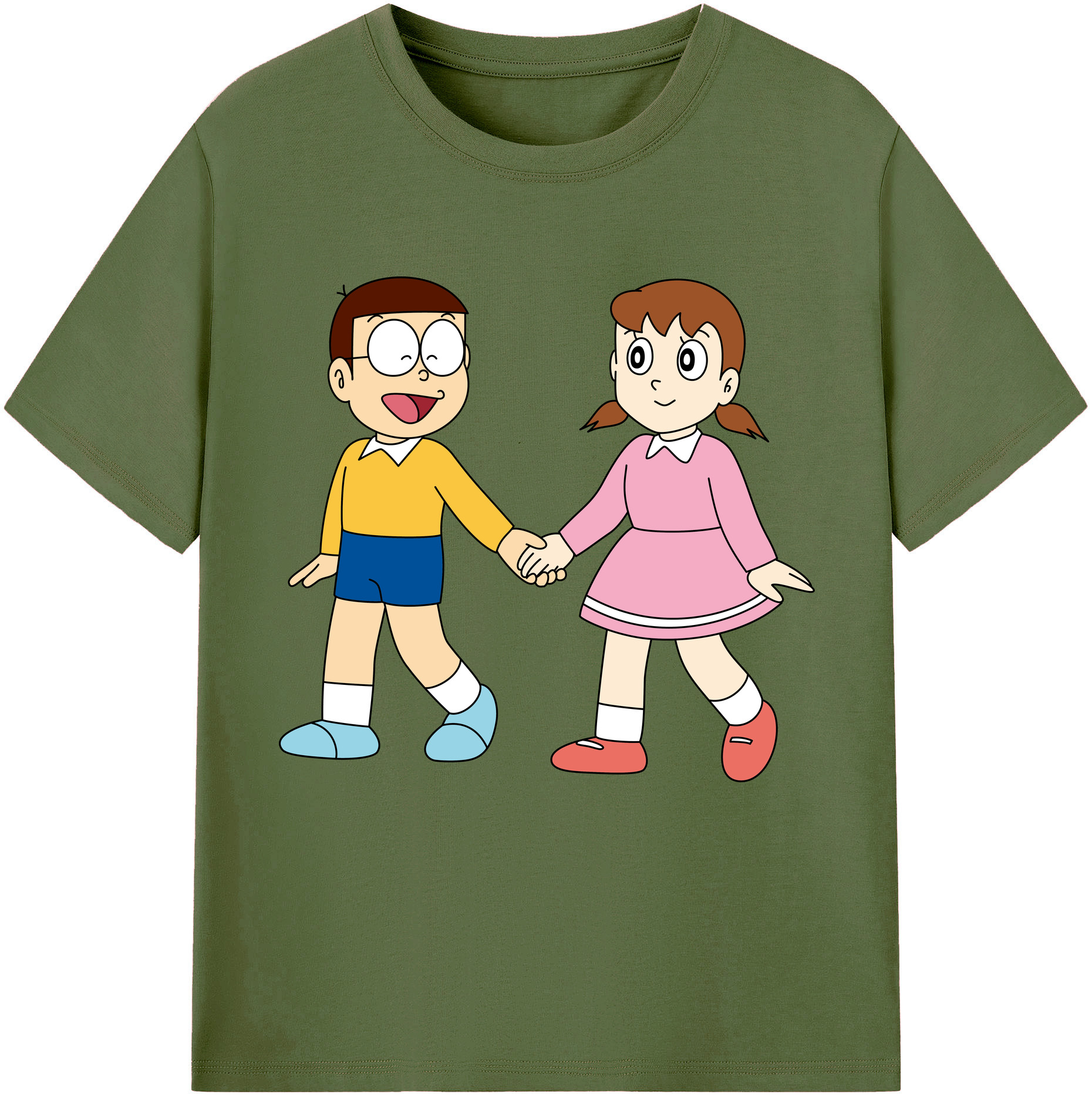 （画像用） ドラえもん 野比 のび太 Doraemon Nobita Nobi 綿100％半袖Tシャツ（フロントプリント）